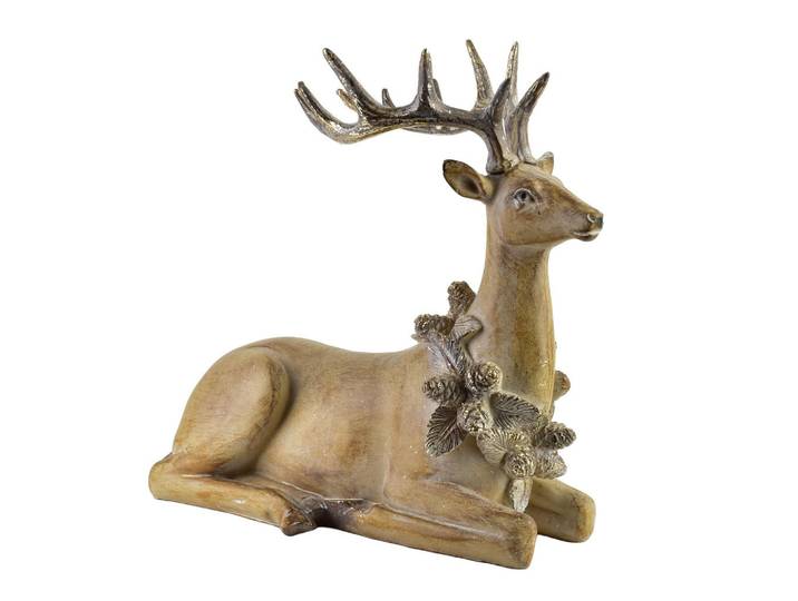 Mondex Dekofigur Santa Lila Braun 30,5x15,5x28,5 cm Kunststoff, 15.5x28.5x30.5 cm, Dekoration, Weihnachtsdekoration
