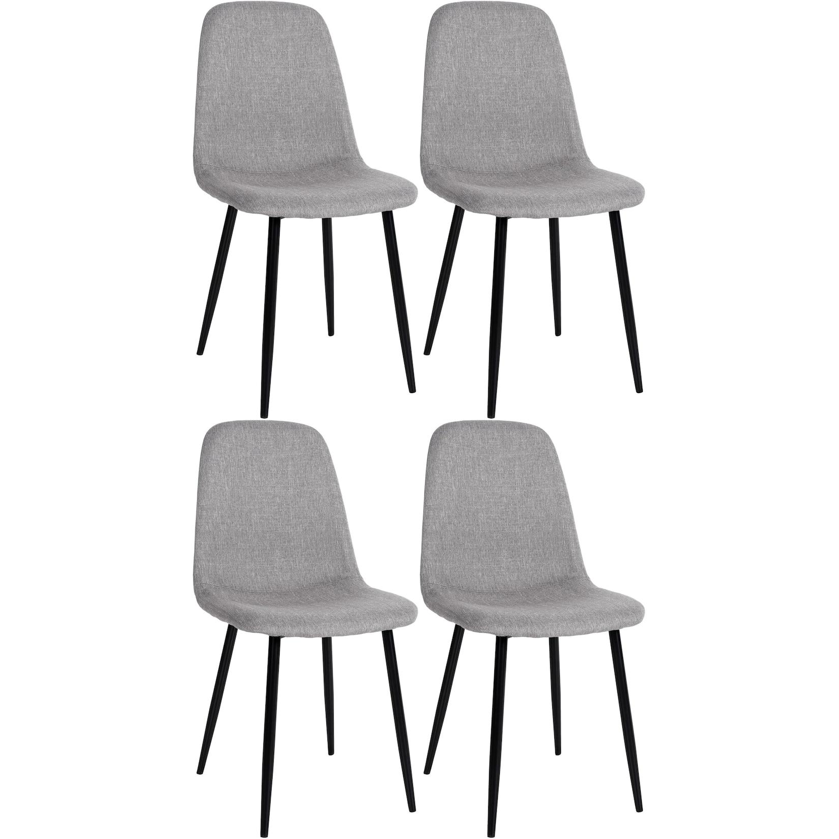 CLP 4er Set Esszimmerstühle Napier Stoff Farbe: hellgrau, Material: Stoff