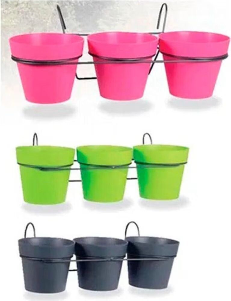 Set De Macetas Colgantes Eda Multicolores Para Balcón Y Jardín Multicolor Talla Única Unisex