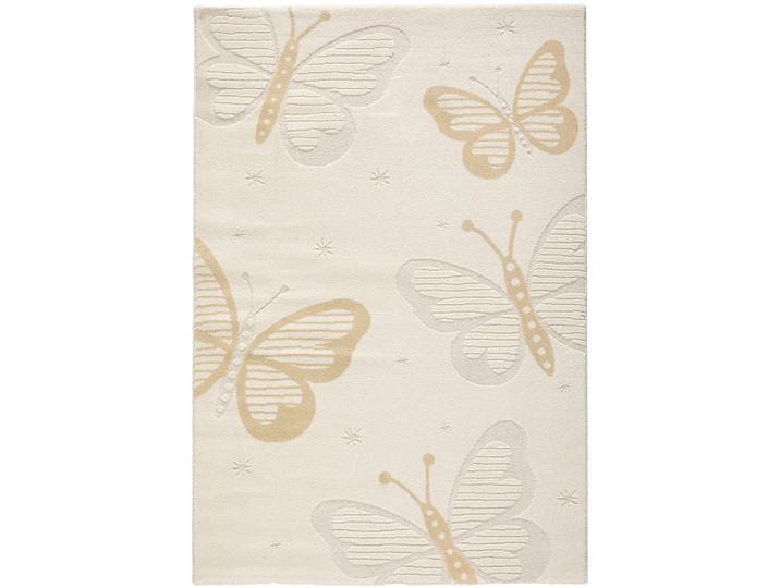Ben'n'jen Kinderteppich, Creme, Schmetterling, rechteckig, 160x230 cm, für Fußbodenheizung geeignet, in verschiedenen Größen erhältlich, pflegeleicht, leicht zusammenrollbar, Teppiche & Böden, Teppiche, Teppich Kinderzimmer