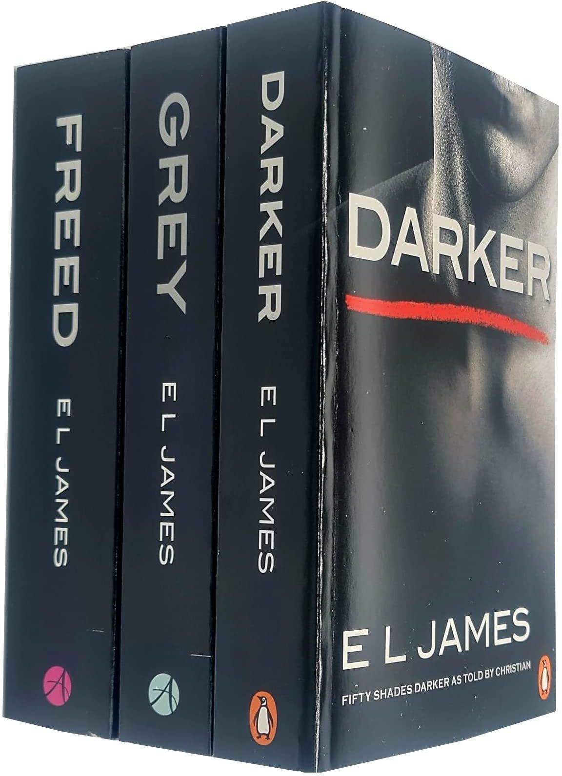 Arrow Books Fifty Shades as Told by Christian Trilogy: Grey, Darker, Freed - E L James - Paperback 3 Book Set - Adult Romance