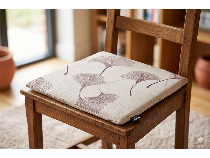 Coussin de chaise Ginkgo Beige 40 x 3 x 40cm Polyester/Lin
