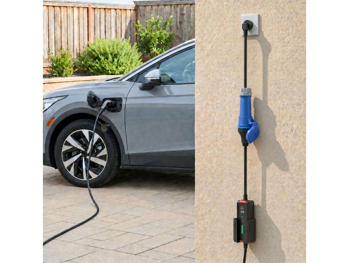 HOMCOM Chargeur Type 2 7kW 8m IP65 Écran LCD Noir