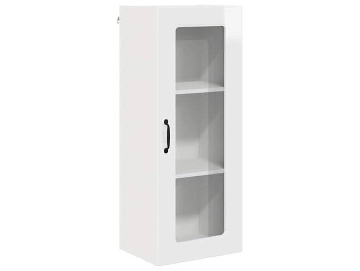HKTMGDNG Küchen Hängeschrank Holzwerkstoff Hochglanz Weiß 40x31x100 cm Kompakter Hängeschrank für Vorräte und Geschirr. Optimal für kleine Küchen und moderne Essbereiche geeignet.