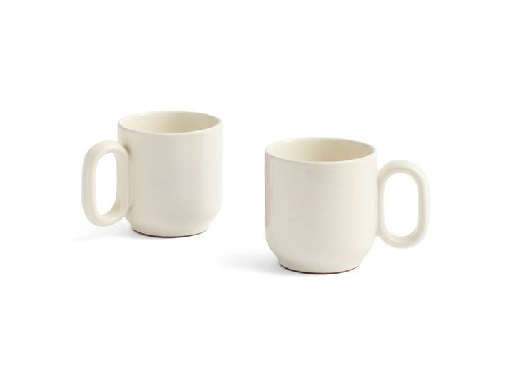 HAY - Barro Becher mit Henkel, off-white (2er-Set)