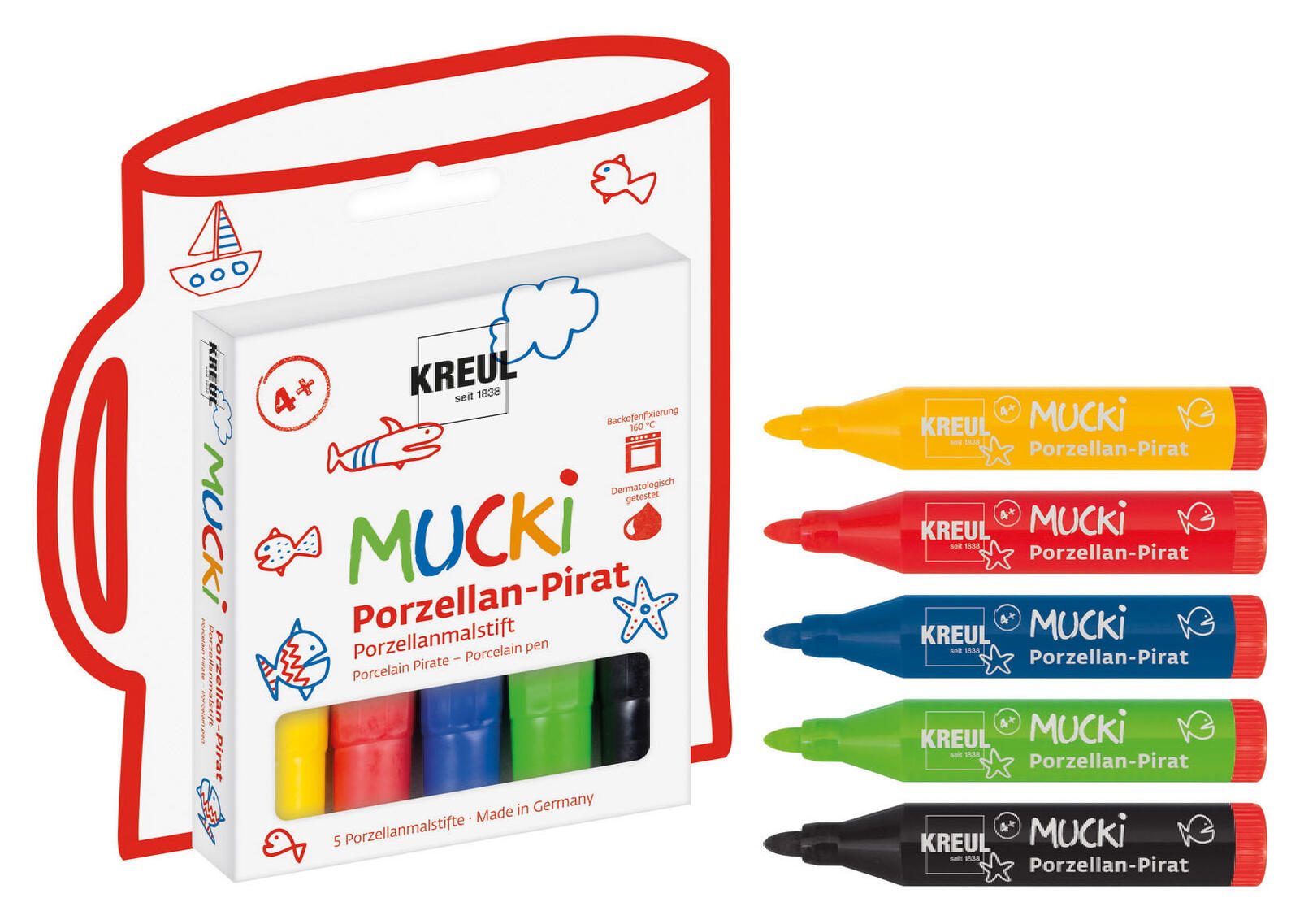KREUL Pirat Porzellanstifte 2.0 - 5.0 mm Mehrfarbig 27157