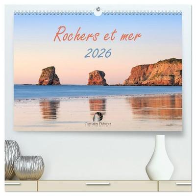 Rochers et mer (Calendrier mural haut de gamme 2027 DIN A2 vertical), CALVENDO calendrier mensuel