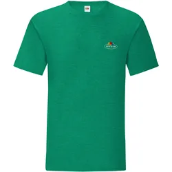Fruit of the Loom Iconic 150 T-Shirt mit Vintage-Logo auf der Brust, retro grün meliert - Vintage-Logo klein, S