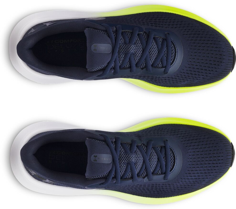 Laufschuh UNDER ARMOUR "UA Charged Rogue 5", Herren, Gr. 46, gelb (washed navy, high vis gelb, schwarz), Synthetik, Textil, Schuhe Laufschuh washed navy, high vis gelb, schwarz 46