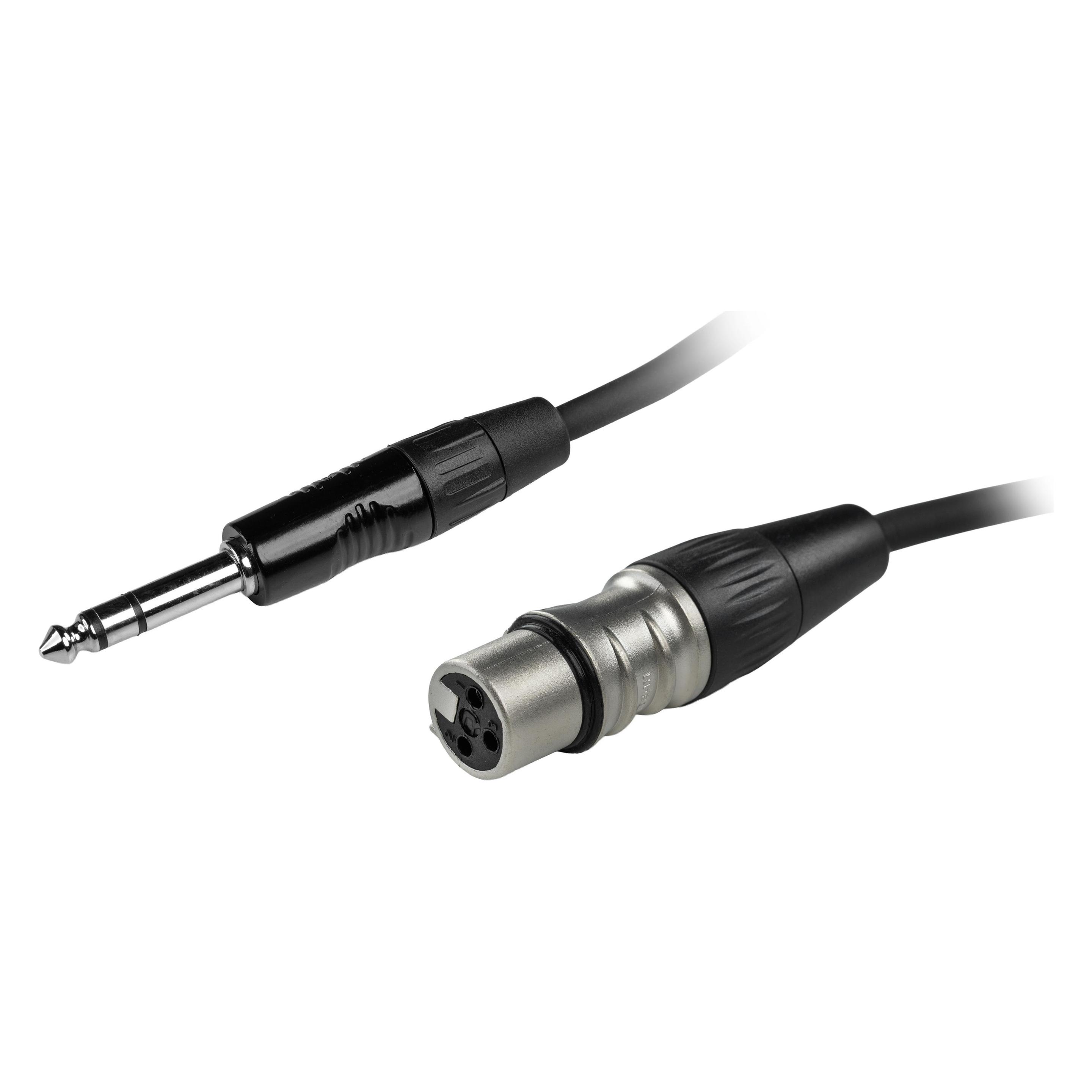 Fuj Tek 6.3 mm TRS male to XLR female signal cable, 10 m, black (10 m, XLR Kabel) (6,3 mm TRS - XLR female, 10 m)