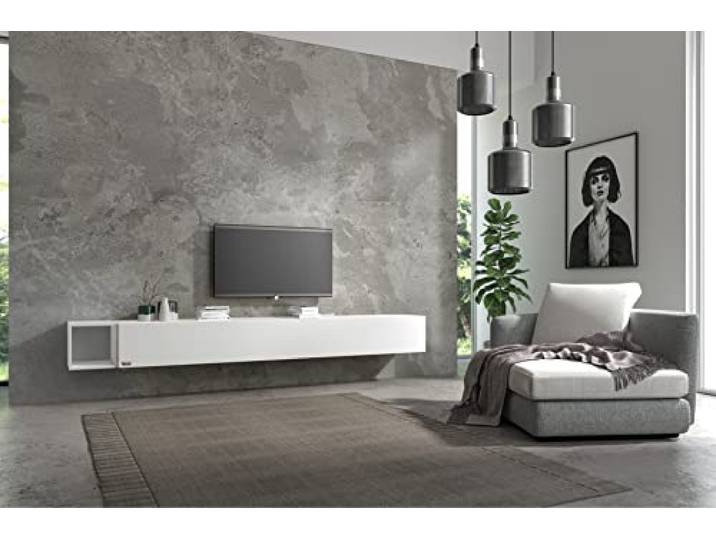 Wuun® Somero Lowboard Tv-Board Wohnwand SW6 (TV-Board: Weiß-Matt/Box: Weiß-Matt, 230cm ((100cm x 2) + 30cm))