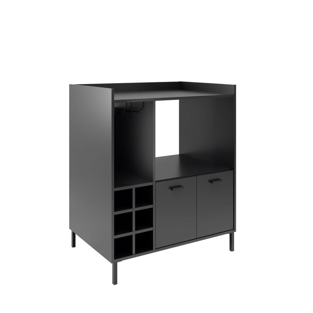 Mid.you Barschrank , Schwarz , Metall , 2 Fächer , 90x105x58 cm , Esszimmer, Barmöbel, Barschränke &Theken