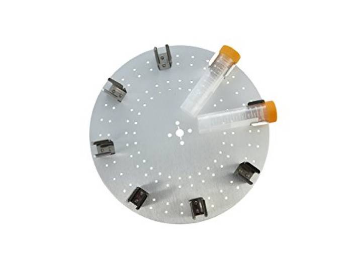sunLab Aluminium Zentrifugenröhrchen Teller mit 8 Klammern für 50 mL Röhrchen