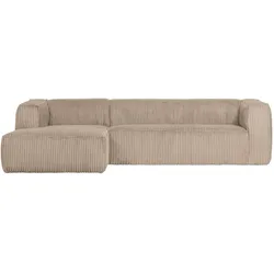 Ecksofa Bean mit Cordbezug, modern und gepolstert, links, sandfarben, eleganter Komfort für Dein Wohnzimmer