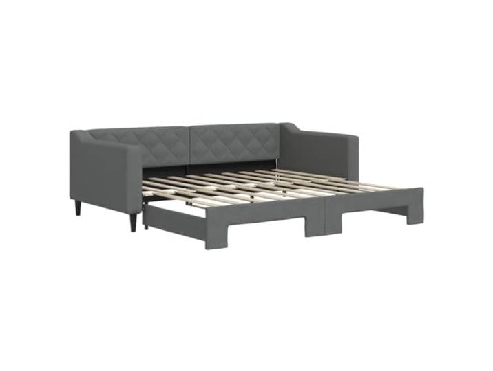 PUGYNBK Schlafsofa Nest, dunkelgrau, 90 x 190 cm Struktur aus Holz, Metall, Lattenrost, minimalistisches Design, 2-in-1 Wohnzimmer Schlafzimmer