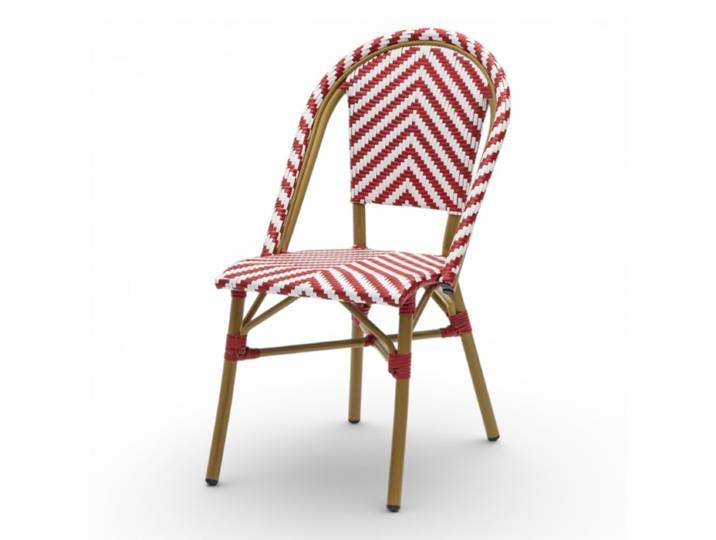 Chaise de terrasse RIVOLI - Chevrons rouges et blancs