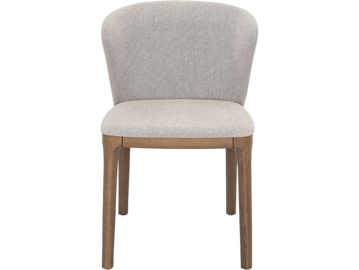 NOVAMOBILI Stilvoller Stuhl Georgio Stoff, Nussbaum furniert Beige, Braun - Stuhl