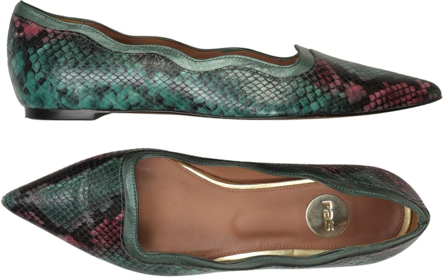 ras Damen Ballerina, Grün, Gr. EU 40, Leder - Second Hand
