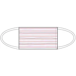 Mund- und Nasenmaske - Damen rosé-weiss gestreift
