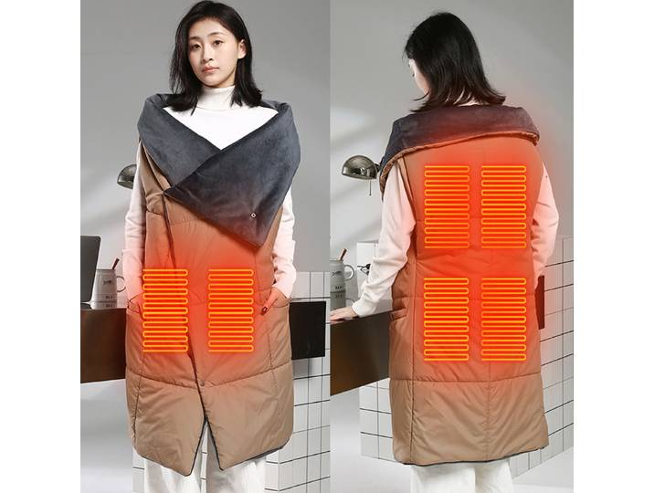 Couverture chauffante USB 87HA, gilet, tapis châle électrique, 3 commandes de température, chauffage extérieur, Durable, Portable, doux, étanche