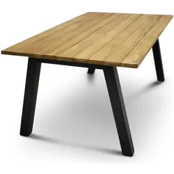 Clemento, Gartentisch + Balkontisch, Dumfries Gartentisch 180x100 cm Aluminium/Teak Anthrazit (180 x 100 x 77 cm)