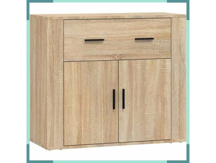 FHE Buffet sonoma - Bois d'ingénierie - Rangement - Robuste - Chêne - 80x33x70 cm