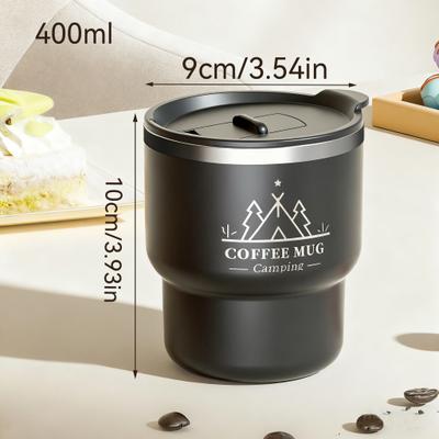 Multicon Wholesale Hub Double Layer Insulated Thermal Cup, Stainless Steel Office Milk Coffee Mug, Portable Sealed Tumbler For Studen black