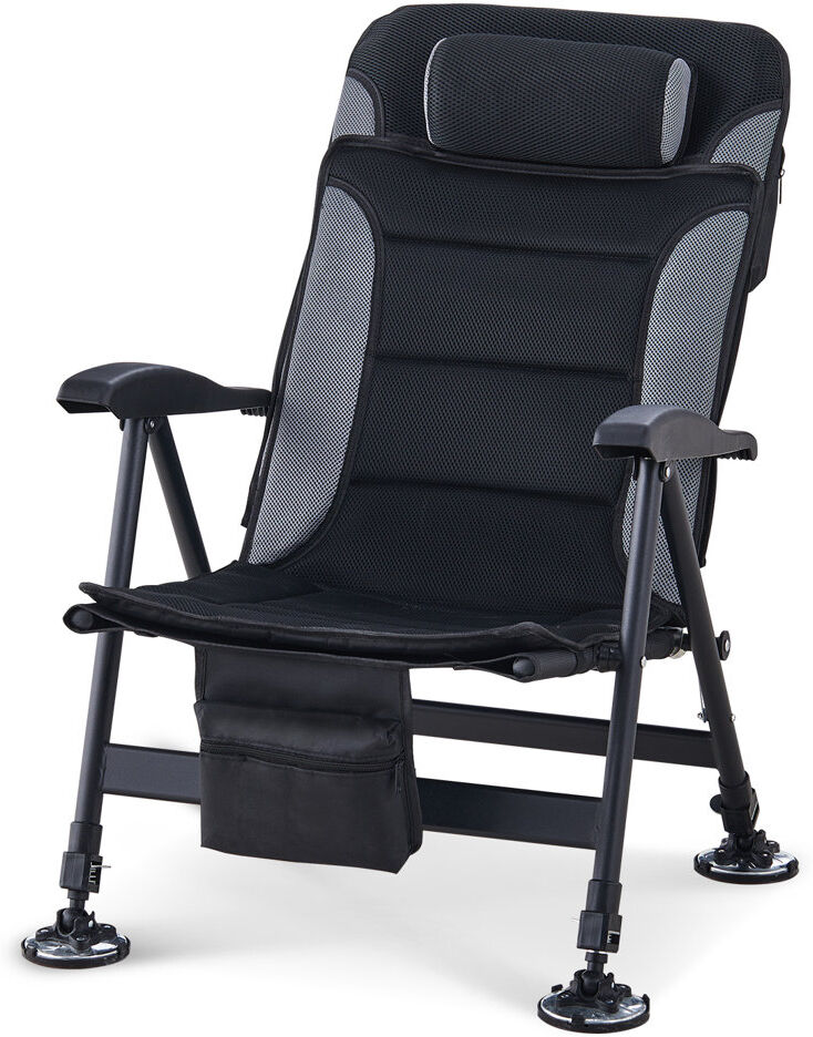 Dakota Fields Camay Folding Camping Chair Grey/Black 90cm H X 57.5cm W X 46cm D