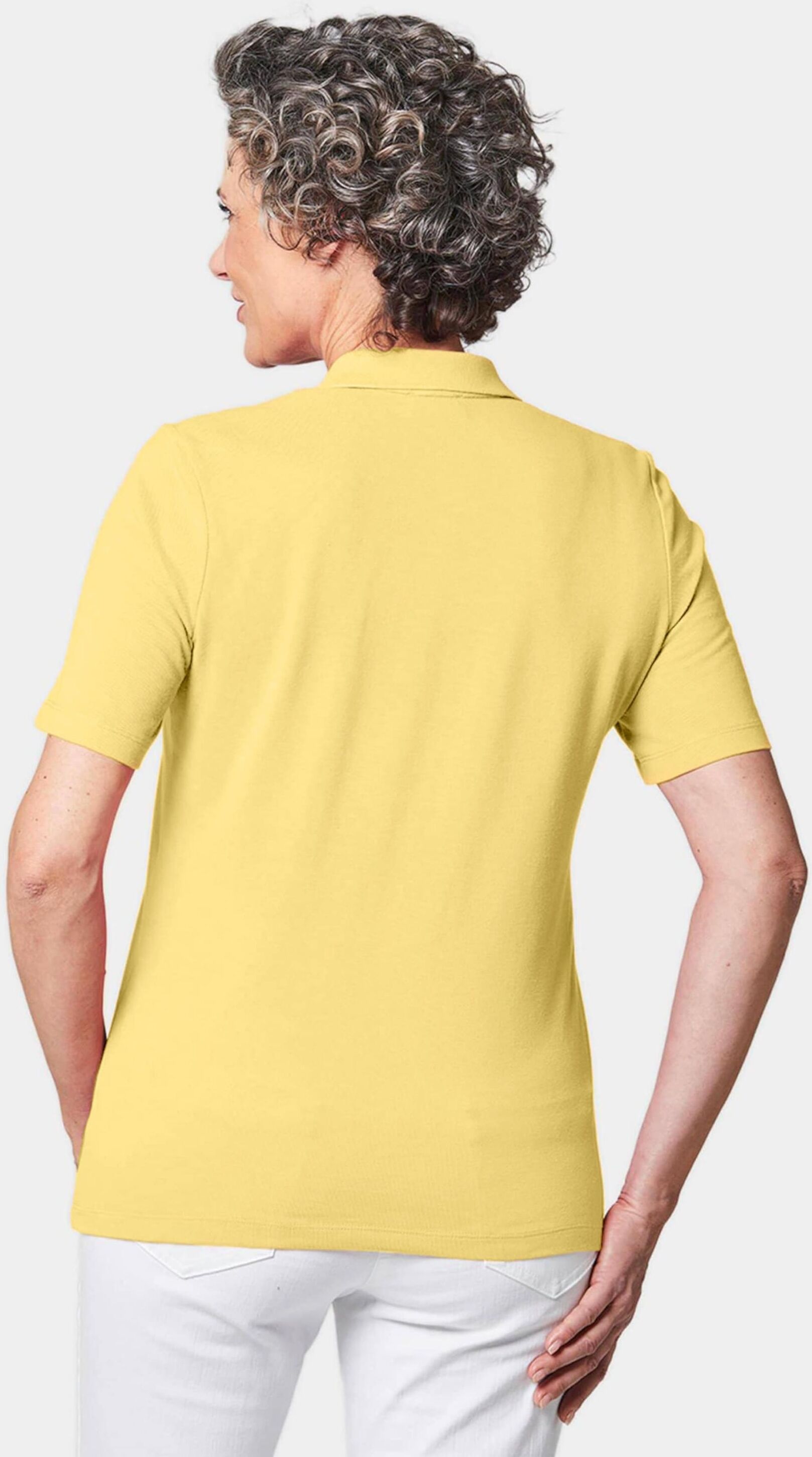 Poloshirt GOLDNER "Poloshirt in hochwertiger Pikee-Qualität", Damen, Gr. 54, gelb (margerite), Obermaterial: 100% Baumwolle CO., normal, Sonstiges, Shirts Poloshirt, Ohne