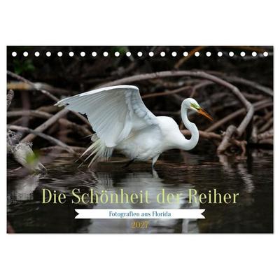 Die Schönheit der Reiher (Tischkalender 2027 DIN A5 quer), CALVENDO Monatskalender
