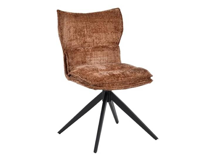 Duhome Esszimmerstuhl aus Chenille 360° Drehbar, Orange Polsterstuhl mit Automatische Reset-Funktion für jeden Winkel Bequemer Küchenstuhl für Esszimmer Wohnzimmer