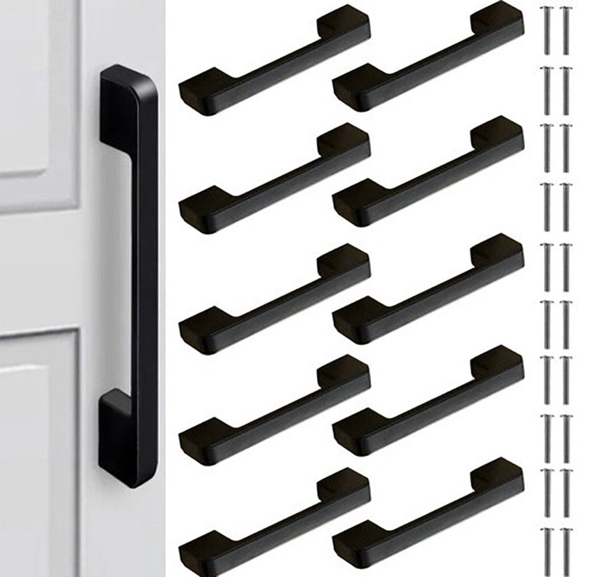 Actie4you Meubelgreep Mat Zwart inclusief schroeven - 10 stuks