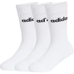 3er Pack adidas Linear Crew Socken Kinder KE7088 - white/white/white 25-27