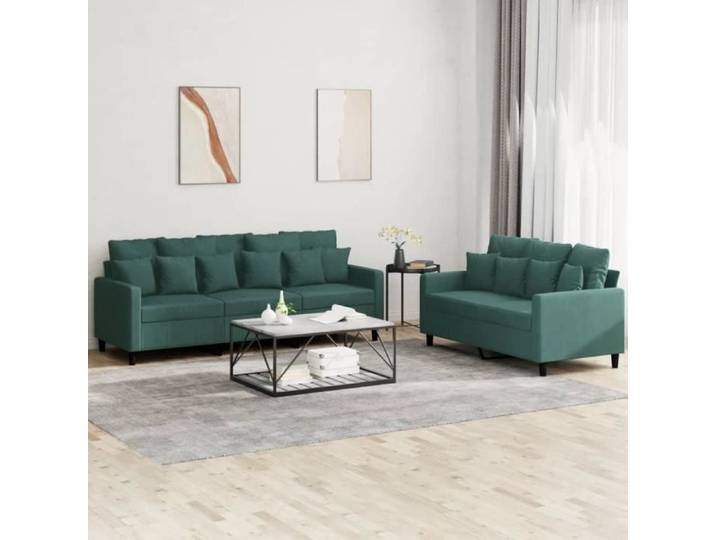 Ensemble de canapés - SALUTUYA - BD3916 - 2 places - Velours vert foncé - Confortable