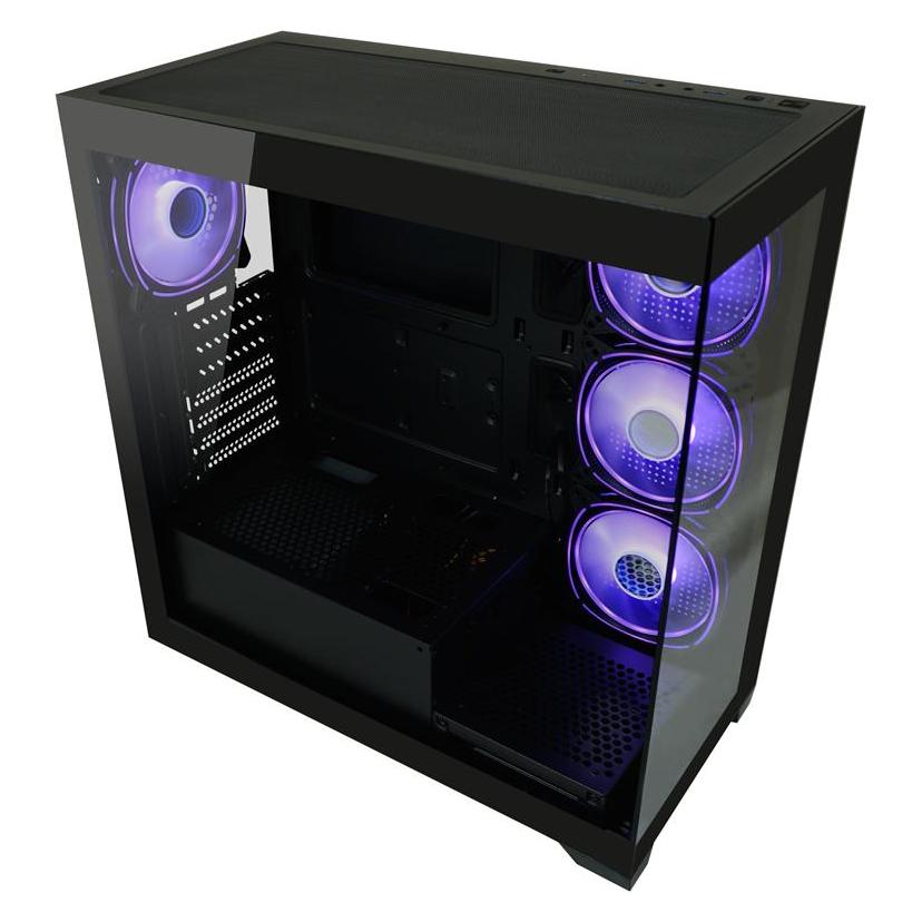 LC-Power Geh?use MidiTower 715B black USB3.2/Audio,o.Netzteil,SEAMLESS X (ATX, mATX, Mini-ITX) (LC-715B-ON)