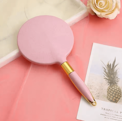 Inspire Curations Vintage Handheld Vanity Mirror With Handle style 01 pink