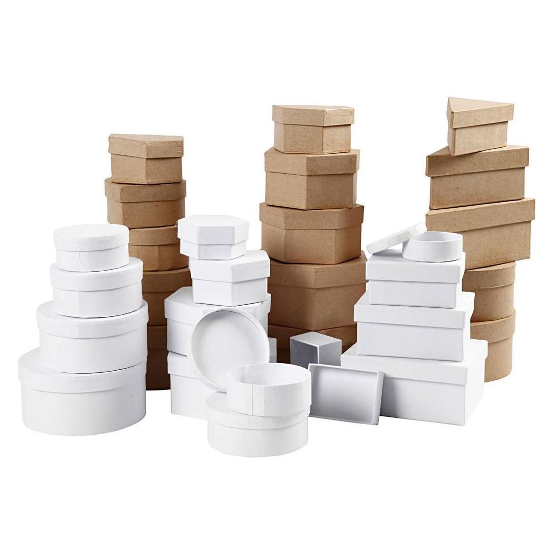 Creativ Company Boxen Braun und Weiss 6,5-18cm, 30 Stk. (5707167483503)