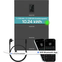 Speicher MARSTEK Jupiter C + Plus Solarspeicher 5,12-10,24 kWh LiFePO4 Solarakku für PV Systeme Balkonkraftwerk, IP65, 6000 Zyklen, WIFI und Bluetooth, Solar-Batterie