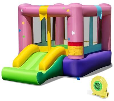 Costway Inflatable Bounce House with 480W Blower and Carrying Bag for Party