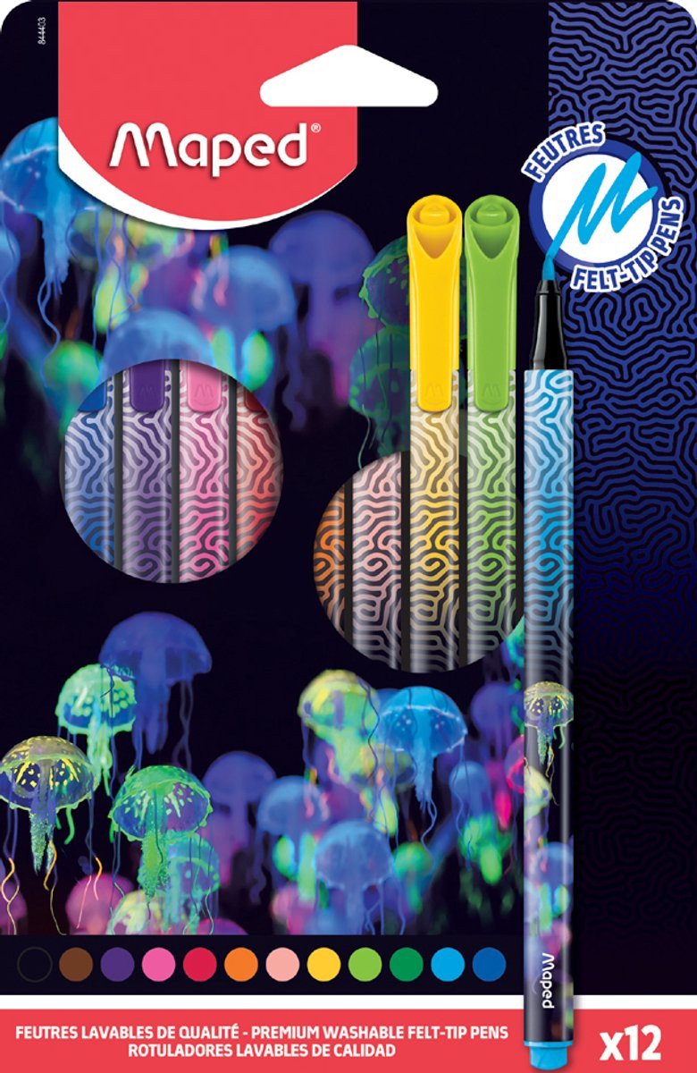 Maped Deepsea Stiften Set - 12 Levendige Kleuren voor Creativiteit