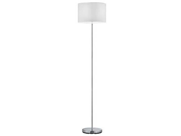 Trio Leuchten LED Stehleuchte Hotel 401100101, Metall Nickel matt, Stoffschirm weiß, exkl. 1x E27