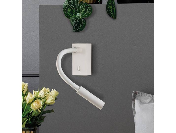 ACB ILUMINACIÓN Wandleuchte Cio, weiß / opal, für Schlafzimmer, Aluminium, Modern