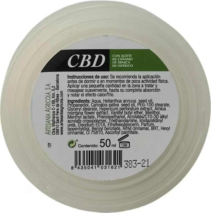 Artesania Agrcola Crema De Cáñamo Cbd Plantis 50ml Artesanía Agrícola Talla Única Unisex