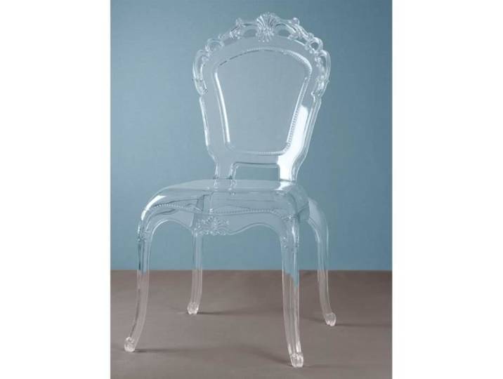 Chaise - REGNA - Polycarbonate transparent - Style romantique - Pour salle à manger - 1 place