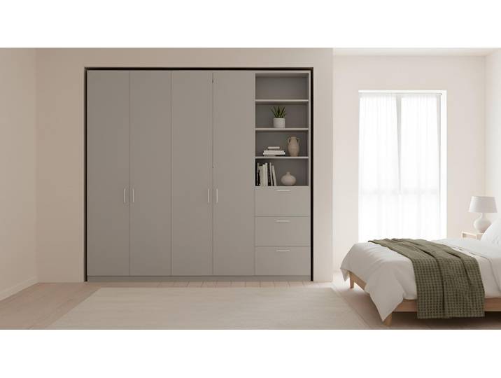 Armoire de rangement entre deux murs Mélaminé premium Gris