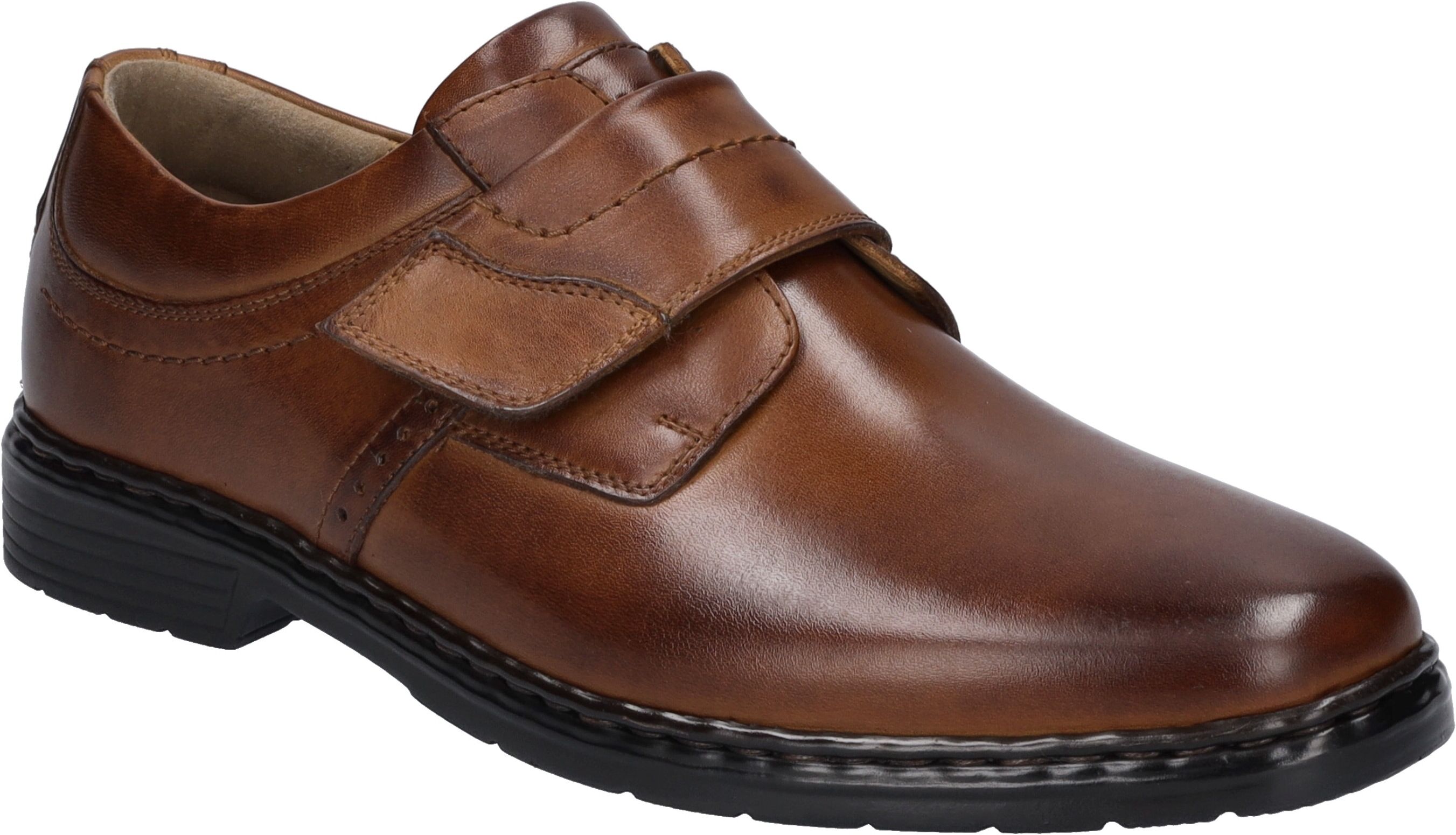 Klettschuh JOSEF SEIBEL "Alastair 16", Herren, Gr. 39, Leder, braun (cognac), Schuhe Klettschuh, in komfortabler Schuhweite K (extraweit)