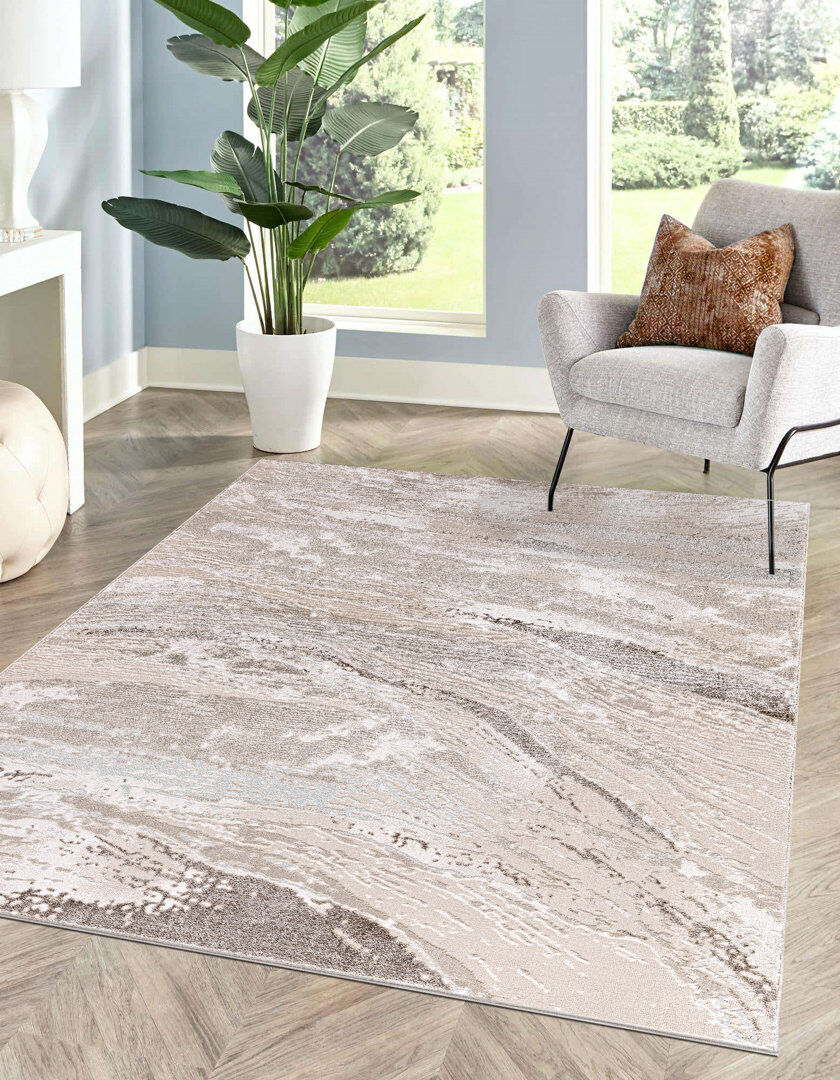 Metro Abstract Kilim Indoor / Outdoor Beige Round 120cm