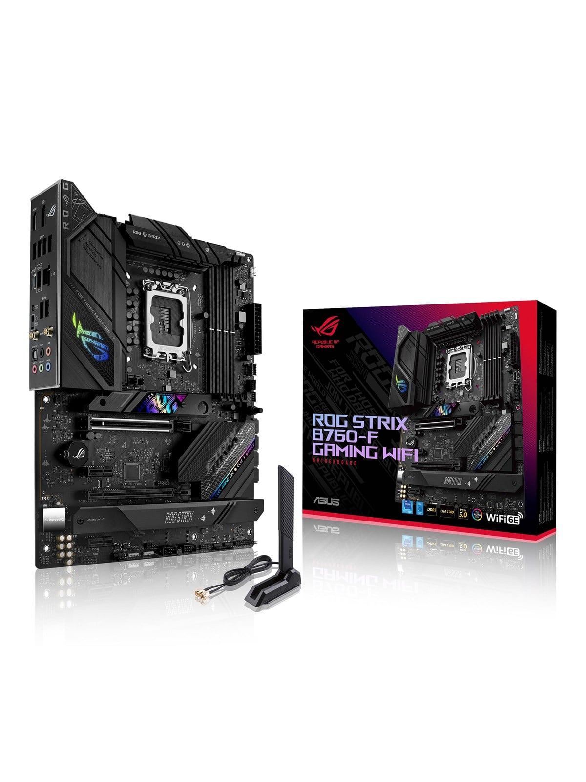 ASUS ROG STRIX B760-F GAMING WIFI (V2) Mainboard - Intel B760 - Intel LGA1700 - DDR5 RAM - ATX