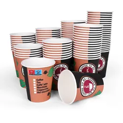 Inoverse 500 stk Pappbecher, Kaffeebecher To Go 300ml / 12oz, Einwegbecher, Ø 90 mm