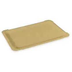 1500 Pappteller eckig FF 13 x 20 cm braun mit Fettbarriere – Imbissteller